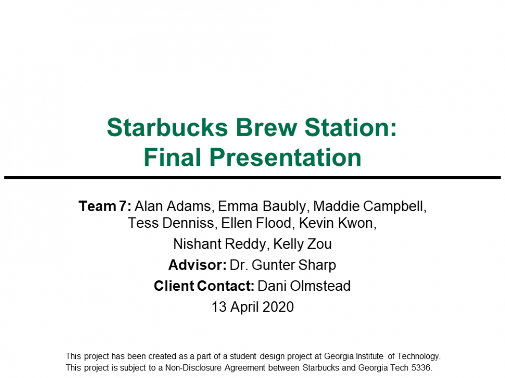 Rightsizing Equipment Recommendations in the Starbucks Brew Station